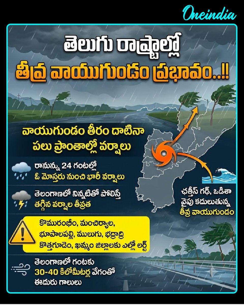 oneindiatelugu's tweet photo. తెలుగు రాష్ట్రాల్లో తీవ్ర వాయుగుండం ప్రభావం..!!
#AndhraPradesh #Telanana #ApRains #TGRains #Rains2026 #NewsUpdate #OneindiaAI #Oneindiatelugu https://t.co/JULGUh5ovy