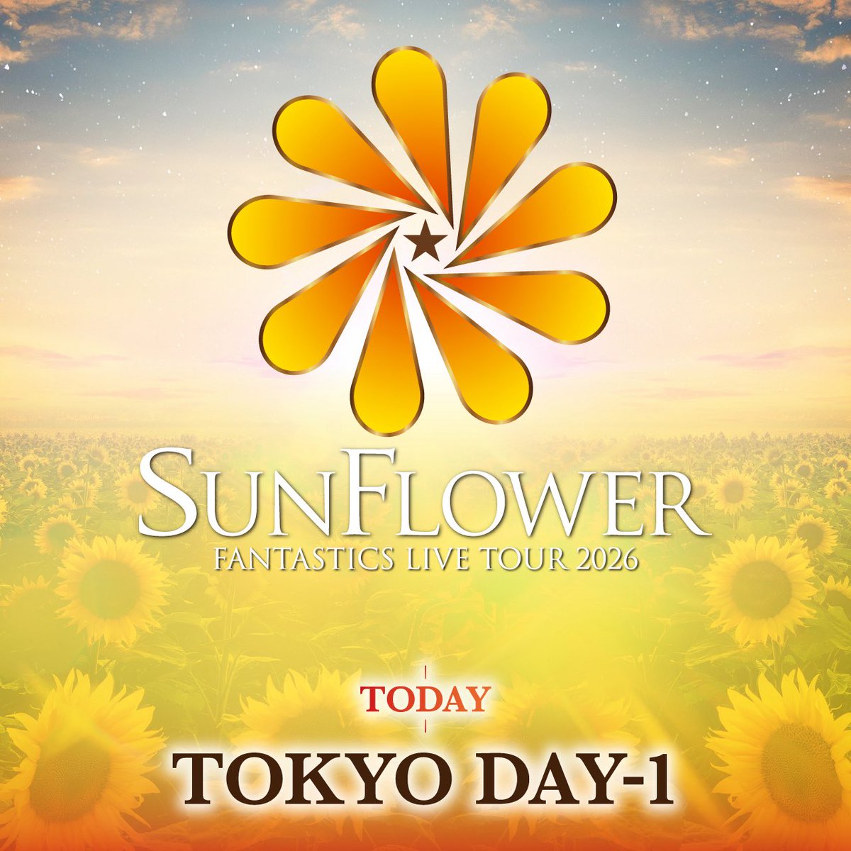 fantastics_fext's tweet photo. ＼本日開催🌻！／

𝗙𝗔𝗡𝗧𝗔𝗦𝗧𝗜𝗖𝗦 𝗟𝗜𝗩𝗘 𝗧𝗢𝗨𝗥 𝟮𝟬𝟮𝟲
"𝗦𝗨𝗡𝗙𝗟𝗢𝗪𝗘𝗥"
YOYOGI (TOKYO) DAY-1

咲き始めた未来ー
光のその先へ、今翔び立つ。

▼FC SPECIAL SITE
https://t.co/ndcUICVNLk 

▼TICKET
https://t.co/9uH8SdbTkg 

#FANTASTICS
#SUNFLOWER #SF_FNT https://t.co/EV3FpWxbcT
