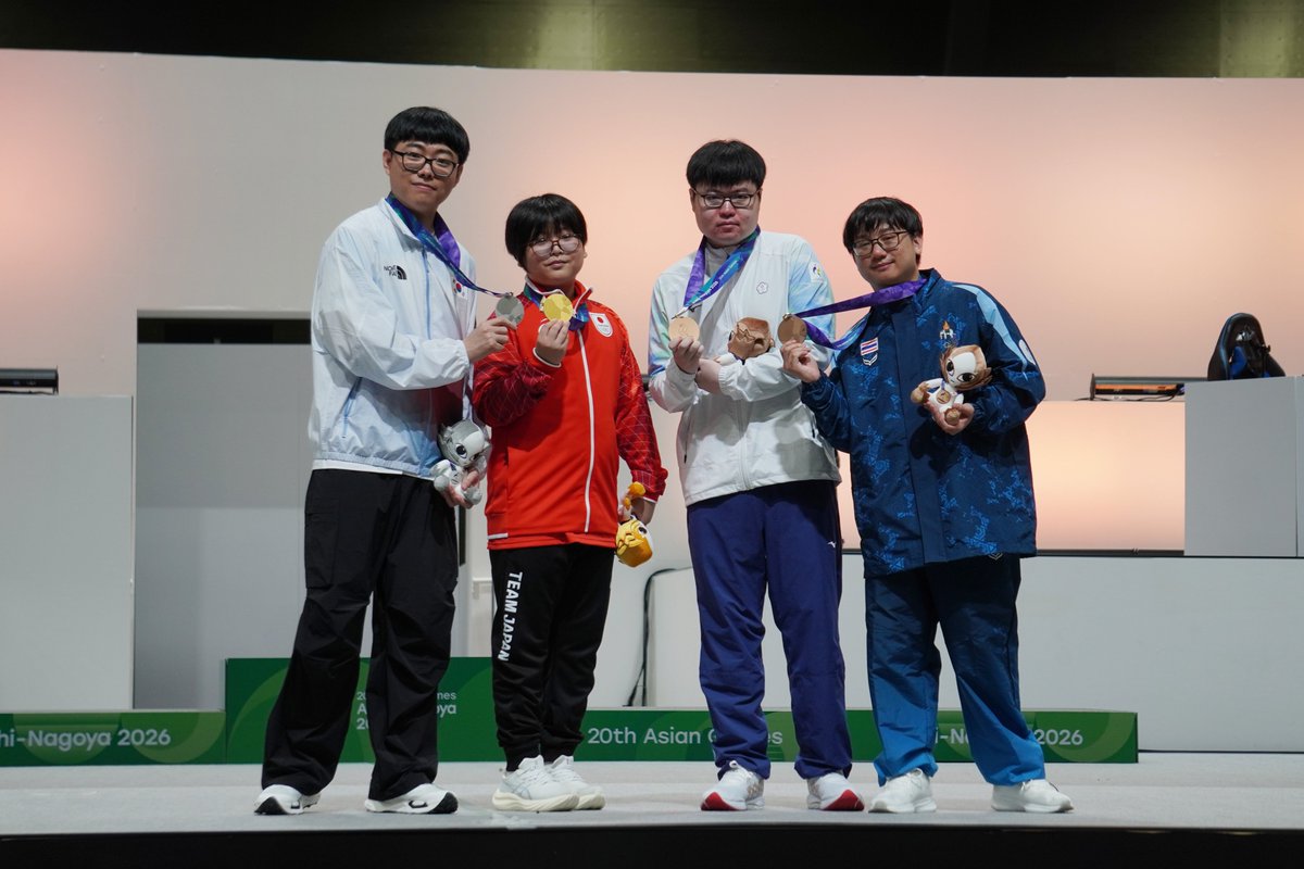 JeSUofficial's tweet photo. 🏆愛知・名古屋アジア大会/eスポーツ
【ぷよぷよeスポーツ】
栗原 悠輝選手が、見事金メダルを獲得しました🥇✨
たくさんの応援本当にありがとうございました！！
🥇🇯🇵 🥈🇰🇷 🥉🇹🇭＆TPE

#ぷよぷよ
#愛知名古屋2026
#TEAMJAPAN
#ともに一歩踏み出す勇気を https://t.co/OYG1crNEKM