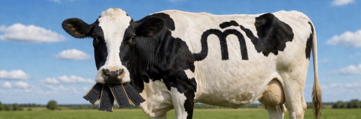 RobinhoodAlphah's tweet photo. $MOO — Memory Cow Moo

The Memory Supercycle has its own mascot.

$MOO is a community-driven meme on Robinhood Chain built around the Memory Cow narrative, blending meme culture with the growing attention around computer memory and AI infrastructure.

Simple concept. Strong narrative. Built for the Robinhood Chain ecosystem.

C.A:
0xD9dB30BB0D2b8d2eae3826A1372117E058791e18

Chart:
https://t.co/h2778jNlPW

DYOR & NFA
