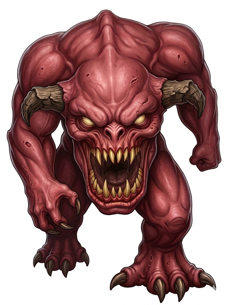 BandAI559312's tweet photo. Pinky Demon from Doom, img2img derivative. #ai #AIart️️️️️️️️️️️️️️️️️️️️️️️️️️️️️️️️️️️️️️️️️️️️️️️️️️️ #doom https://t.co/sPAPsdquH7