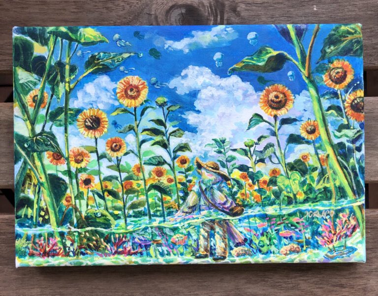 mishima_kano's tweet photo. #全クリエイターに告ぐ花の作品を解放せよ 
なぜか分からないけれど向日葵をたくさん描いている🌻多分あれだな、自分に無い陽の気に惹かれてるのかな。　#Art https://t.co/OWfJtKV7HO