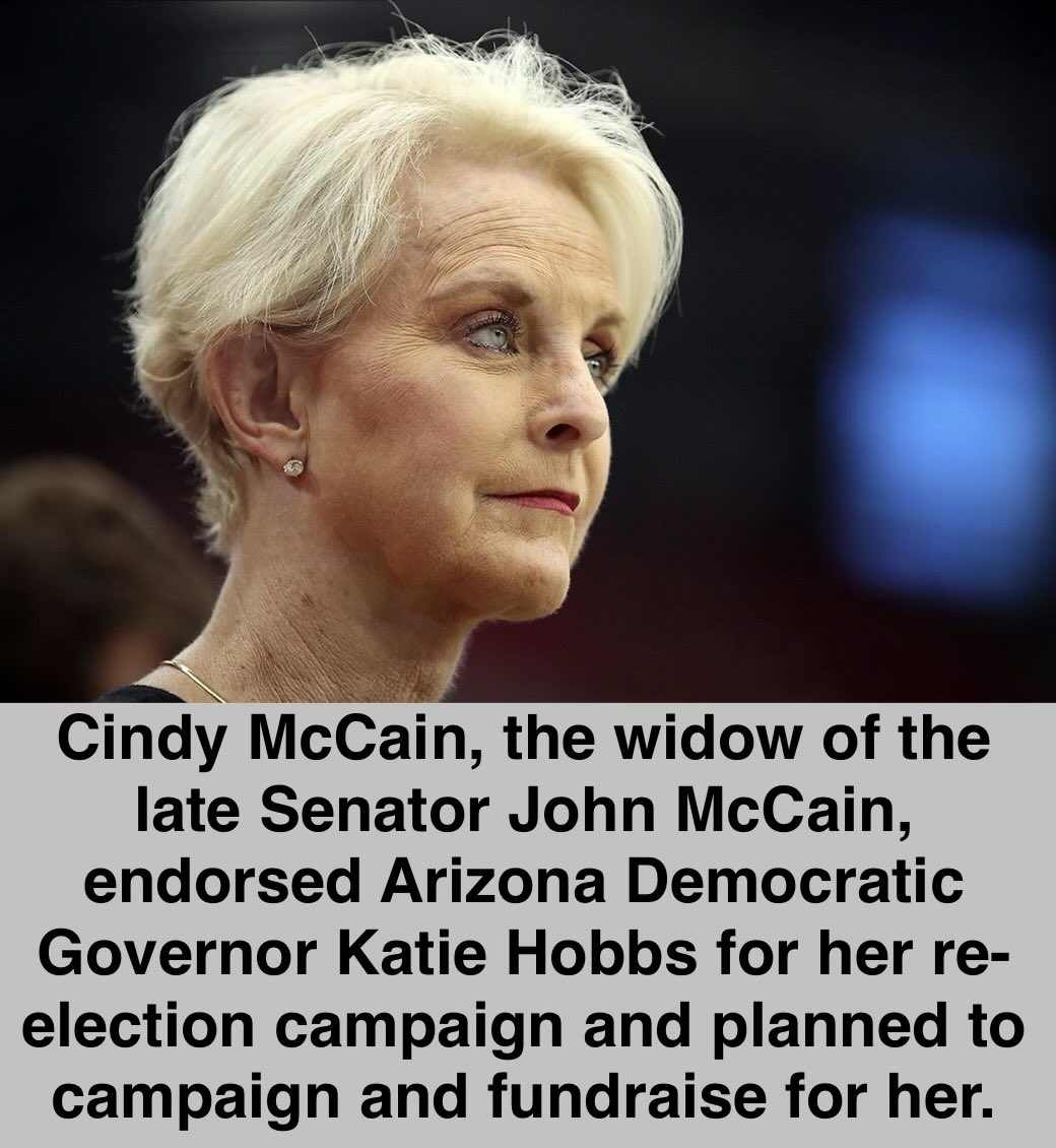 bluhue123's tweet photo. Raise your hand ✋ to thank Cindy McCain for putting country over party https://t.co/3U7cq9OvqI