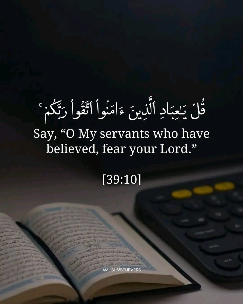 Saaleh_sk's tweet photo. Say, "O My servants who have believed, fear your Lord".

___ Qur'an [39:10]. https://t.co/SrObu92bqq