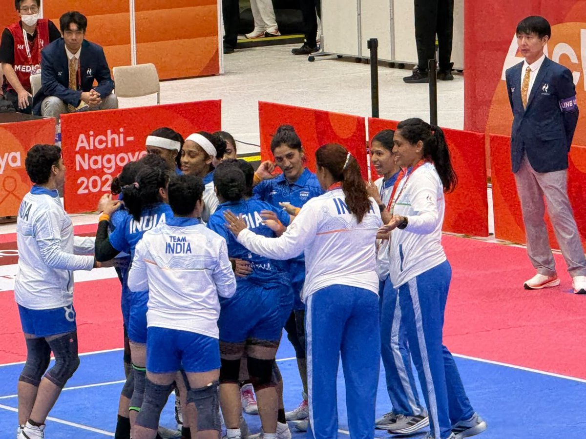 ians_india's tweet photo. India clinch gold in women’s kabaddi. India beat Iran 37-34 in a thrilling final at the Aichi-Nagoya 2026 Asian Games to seal the gold medal. What a finish! https://t.co/qS3u7DLfoW