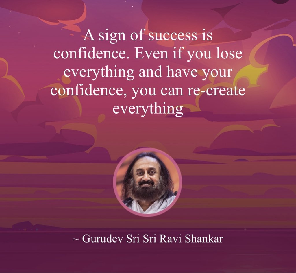 RupGurbani's tweet photo. “ Tanda keberhasilan  adalah percaya diri. Walaupun anda kehilangan segalanya dan masih mempunyai rasa Percaya Diri, anda dapat menciptakan kembali segalanya. “

Gurudev Sri Sri 
Renungan Sabtu 
Megamendung 26-9-26 https://t.co/JXMzGZ0BU8