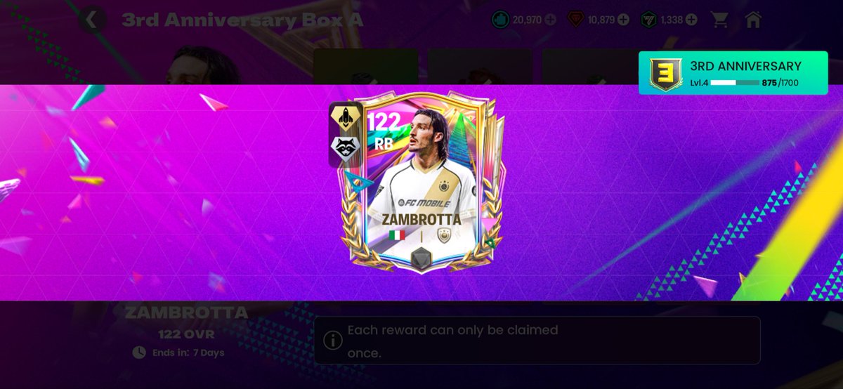forgishuh's tweet photo. Zambrotta is a F*cking Masterpiece In Fc Mobile 27. https://t.co/DocCxeQSTI