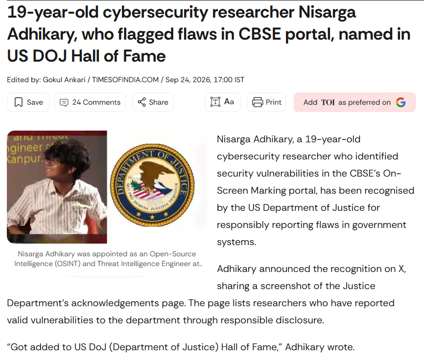 Schandillia's tweet photo. Remember what happened to him when he did it with CBSE?

THAT’S the difference between a country that attracts talent and one that ostracizes talent. Shithole for a reason. https://t.co/HW3dL2YwIX