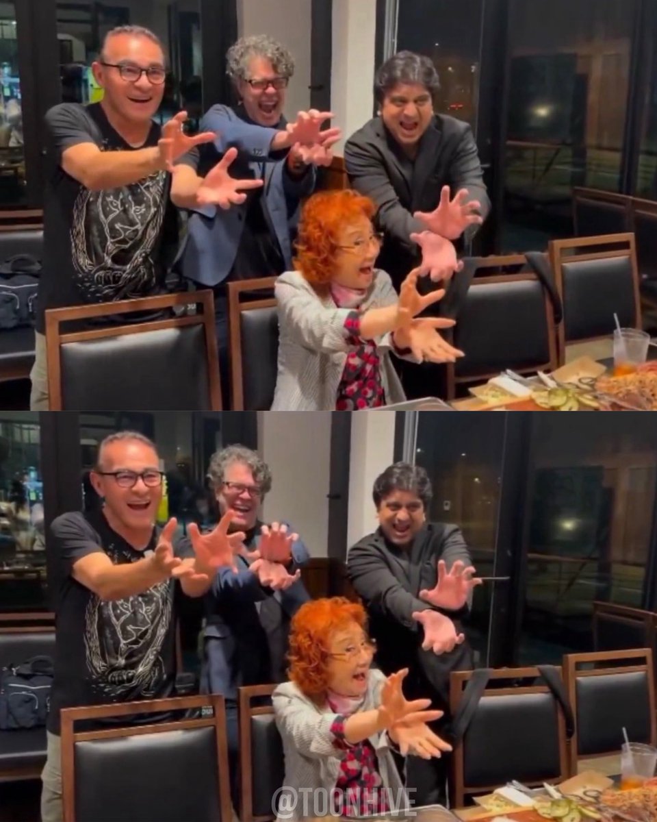ToonHive's tweet photo. Four legendary Goku voice actors came together for dinner:

• Masako Nozawa (Japanese)
• Mario Castañeda (Latin American Spanish)
• Sean Schemmel (English)
• Ankur Javeri (Hindi) https://t.co/j7X3ObcNL2