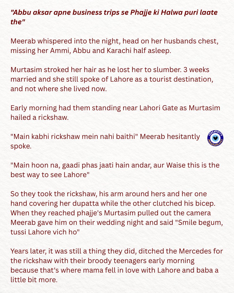 mignonolives's tweet photo. "Halwa Puri"
My brain worked overtime and I wrote a little something. A big big thanks to @ayshhh_writes for helping me with this 🫂
The AI generated image is what got me in the feels to write.
#meerasim #yumhaj https://t.co/PPpd2Ks5x3