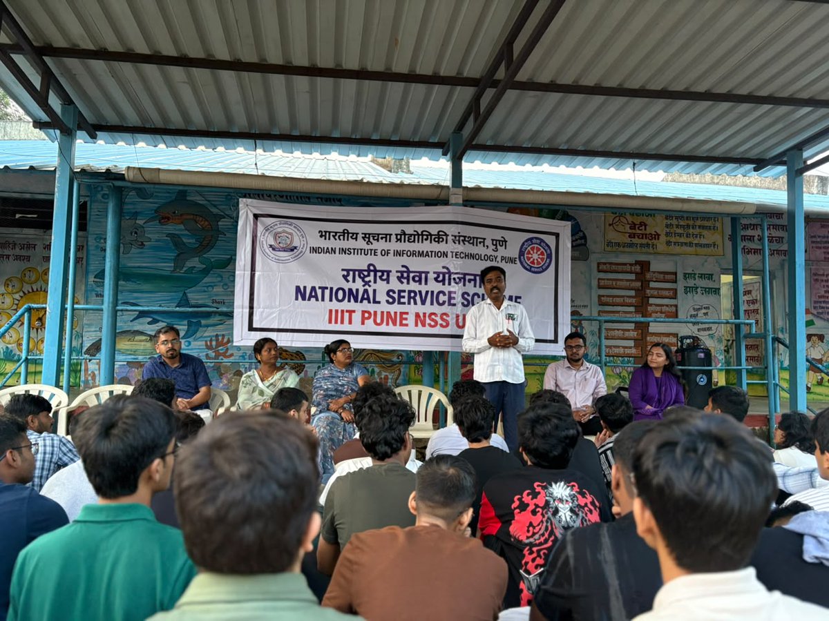 IIIT_Pune's tweet photo. #NSS Foundation Day celebrated by @IIIT_Pune NSS Unit!

Our NSS volunteers joined students, teachers, health workers &amp; citizens of Nanoli Village at Zilla Parishad School - sharing ideas, experiences &amp; the true spirit of #community service.

#SDG3 #SDG4 #SDG10 #SDG11 https://t.co/uUjW6lENfK