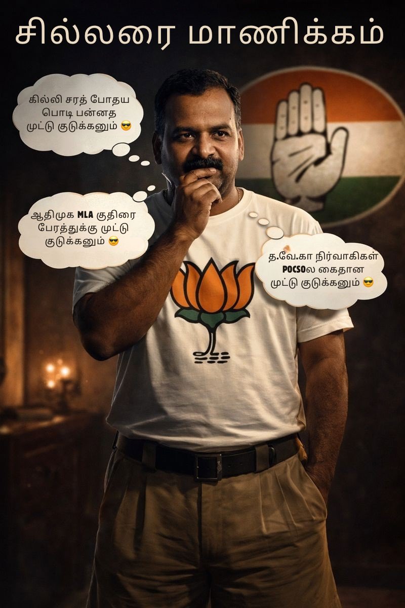 WengerFan09's tweet photo. Well done @KartiPC for taking a cue from the BJP 😂

Looks like years of Nerhuing by the BJP has made Congress leaders adore the BJP strategy and adopt it in other states 😂

Congress in Tamilnadu adores 

1. Horse Trading 

2. SIR 

3. Godi Media 

4. Being friendly with BJP and its governors 

5. Rahul is pappu- So make Vijay PM
Instead. 😂

Now Nerhuing ( Blaming the previous government) is added to the list 😂😂

Soon @INCTamilNadu will be in alliance with @BJP4India 👍👍