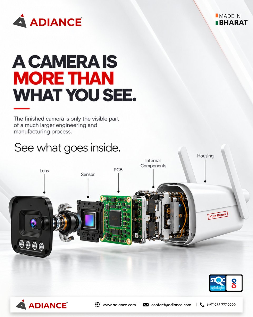 adiancetech's tweet photo. A CCTV camera is more than what you see. 

Lens, sensor, PCB, internal components and housing all shape the final product. 

Adiance supports customized CCTV product development and OEM/ODM manufacturing. 

#Adiance #OEM #ODM https://t.co/XSG47ONmec
