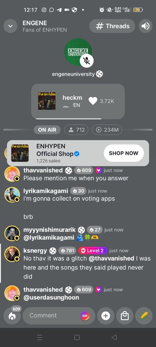 thavvysunny's tweet photo. I’ve mentioned all ppl who active on ur ss. None of them heard Evan song.
I also checked both of my acc stream overnight on EC. there’s no his song too.

Ppl jumping on the admin over this are clearly new to Stationhead 😭 
Old streamers know these glitches happen all the time... https://t.co/Key7JwanAu