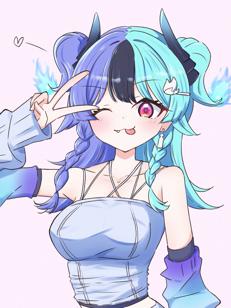 Obakeeee2's tweet photo. #めら組絵図
法被脱いだ服、ギャルじゃん（歓喜

-毎日ホロ絵チャレンジ4日目- https://t.co/n6GvBroaQL