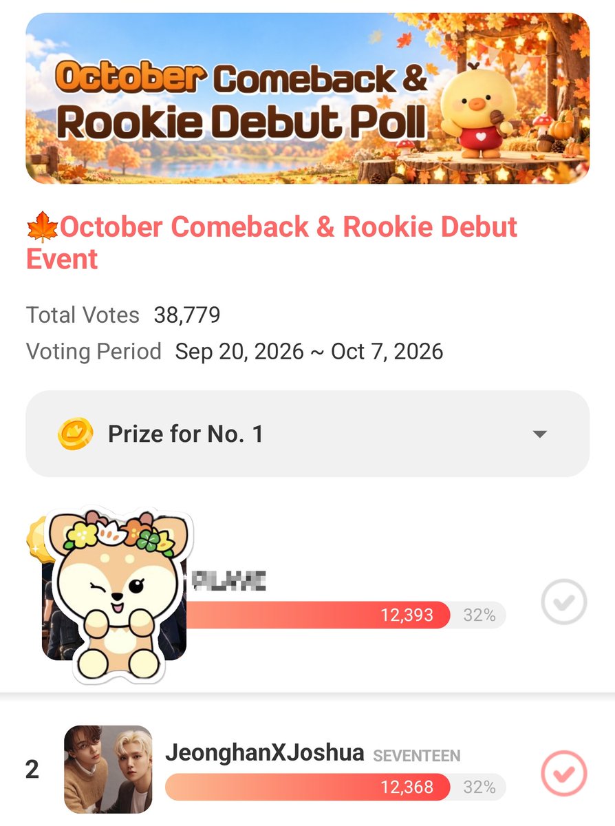 TeamJoshuaHong's tweet photo. [🗳CHOEAEDOL] 092626

CARATDEUL!  JOSHUSHUSHUS! JJONGJJONGIEFANS!

KEEP VOTING JXJ! 📣📣📣 let's take over now!!! 

Gap: 25❗️❗️
🎯Top 1
🖇https://t.co/VKa2XJDPtt
🗓Sep 21 Oct 7, 23:59 KST
🏆Hot Trend sliding banner inside the app for 1 week + Free Charging Station placement for 3 days
🗳2x/day

#JOSHUA #조슈아 #JEONGHAN #정한 #SEVENTEEN @pledis_17