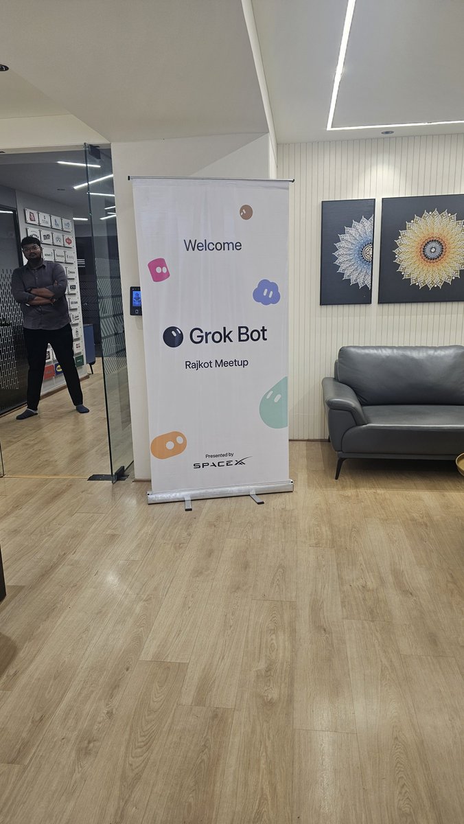 yashkavaiya's tweet photo. Hello Rajkot! 👋 Dropping in at the Grok Bot Meetup today
@kevittech
@vishalnai56
@bot @spacexai @krushnasinh
.#GrokBot #Rajkot #AI #SpaceX #TechMeetup https://t.co/O1SLSa8p7J