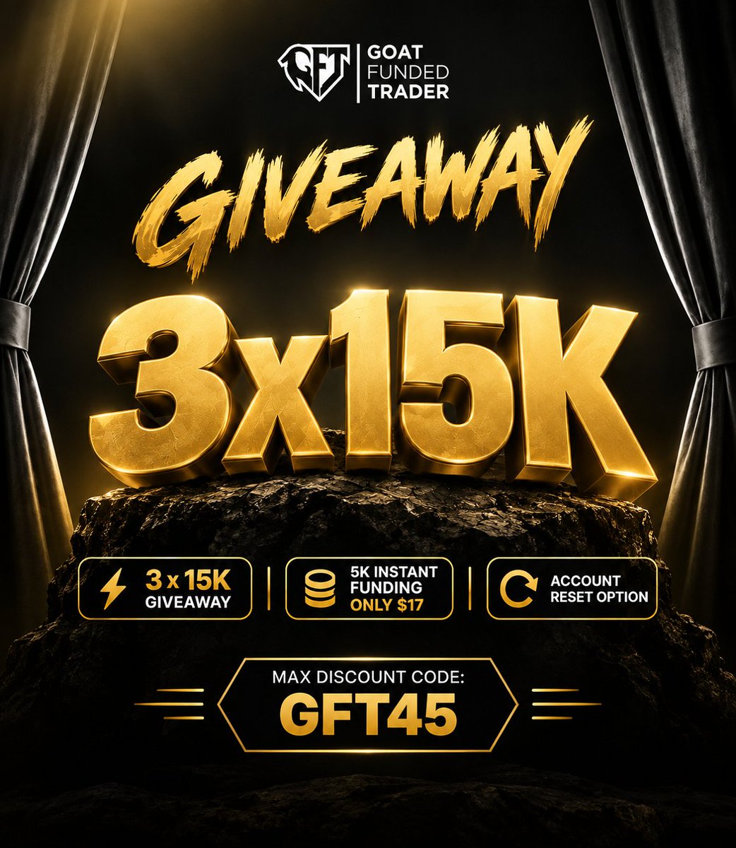 AlgoFx_Pro's tweet photo. 📢GIVEAWAY ALERT🔔
1. Must sign up: https://t.co/22Bhmj64jO
2. Follow @GoatFunded, @AlgoFx_Pro, and @ndtforex
3. Like & Retweet
4. Tag 2 Friends
5. Go to YouTube (AlgoFx Pro), watch the last video, and like, comment, and subscribe. I'll review it.
✅Winners in 5 Days

NB: All the steps are mandatory.