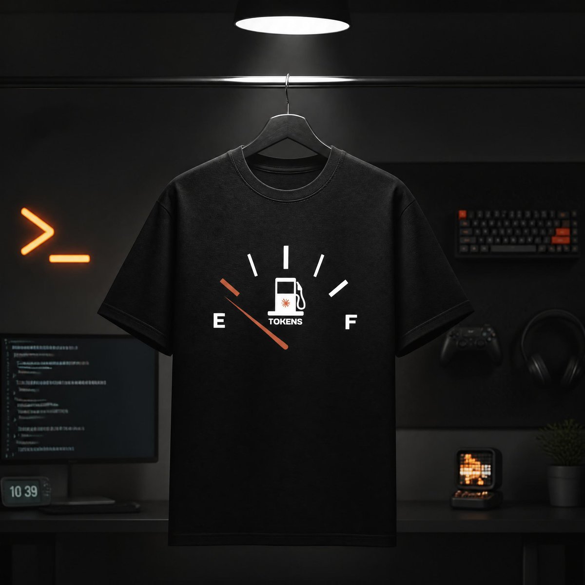 pandapawsin's tweet photo. Code is compiling but is your @claudeai tokens budget on E ?🪫 

If you know, you know. Grab the official uniform of devs running on fumes. ⬇️

https://t.co/fhB5I1Au7g 🛍️

#DevLife #ClaudeAI #PromptEngineering #TechHumor #SoftwareEngineer #RateLimitReached #CodingMemes #AIHumor #TechApparel #DeveloperCommunity