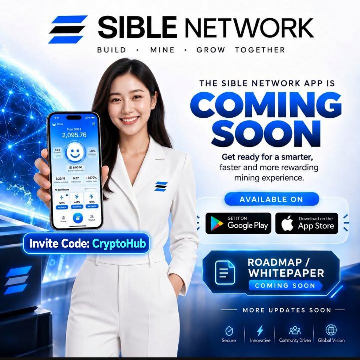 SKTricks_'s tweet photo. ๐ #SibleNetwork โ Powering the AI World with Decentralized Compute!
๐ช Supply: 1 Billion SIBLE
โ๏ธ Mining: 0.1 SIBLE/hour
๐ฅ Halving: Every 4 months
๐ฑ Mobile App: Coming Soon โ
๐จโ๐ผ CEO: Christian Parker
๐๏ธ Referral Code: CryptoHub
โ
Join Sible:
https://t.co/2ZrCJXVjQr https://t.co/xkx8bi934m