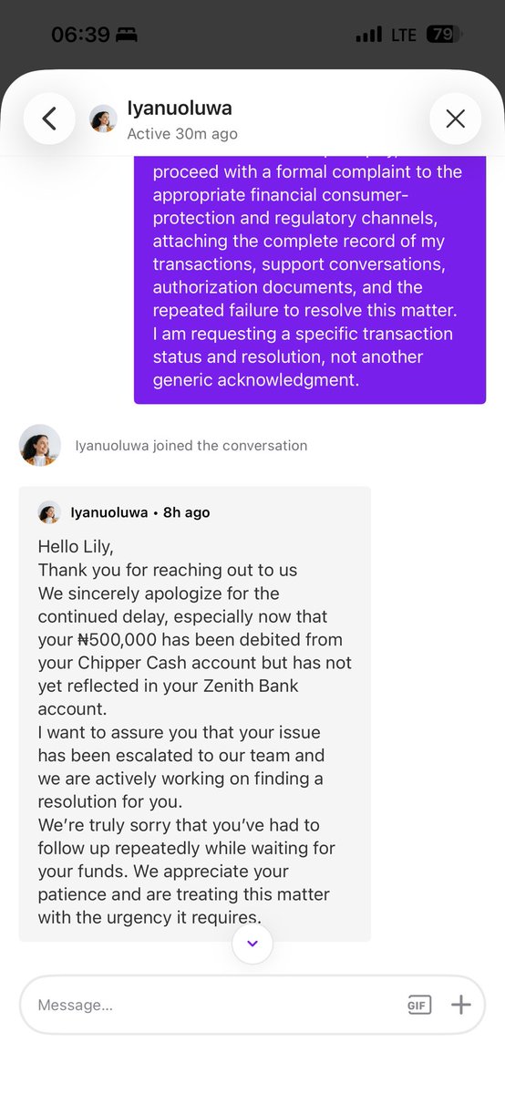 lolee_lee's tweet photo. Day 17 of asking @chippercashapp to give me my money,this is broad daylight fraud,they keep sending same apology messages @cenbank @Verydakman_ please I need help,these people don’t care about their customers 
#chippercash https://t.co/GzjUD0NlEj
