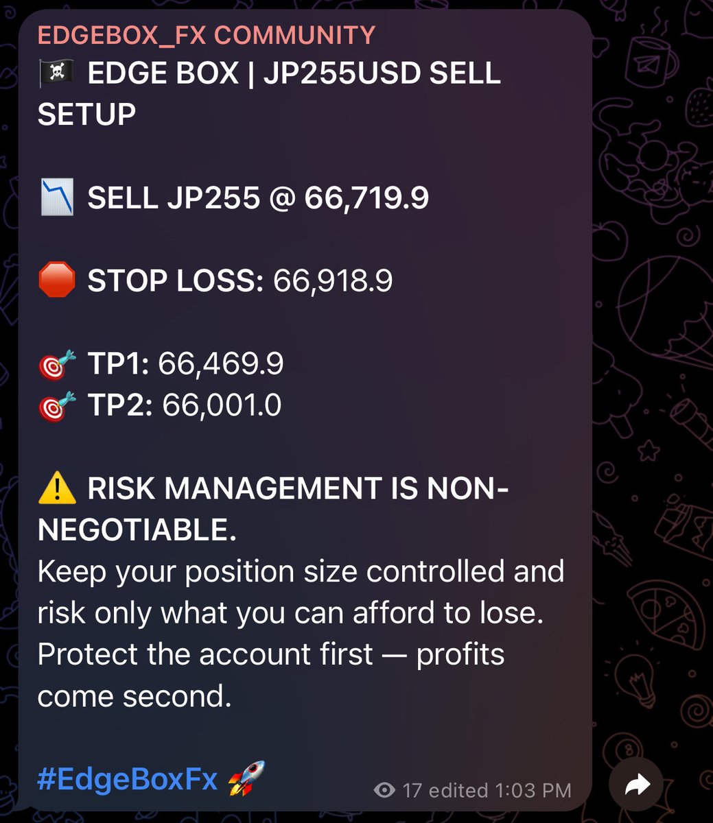 TheEdgeBox_Fx's tweet photo. This Week’s EdgeBoX Called Signals Update 

All called before market moved 

Tue: GBPUSD BUY = SL ❌

Wed : JP255USD SELL = TP1&amp;TP2 ✅ 

Fri : BTC/USD BUY = TP1 hit ☑️ 

We go again Next week 🚀

#edgebox101 #gbpusd #jp255usd #btcusd https://t.co/3MS9slRSs1