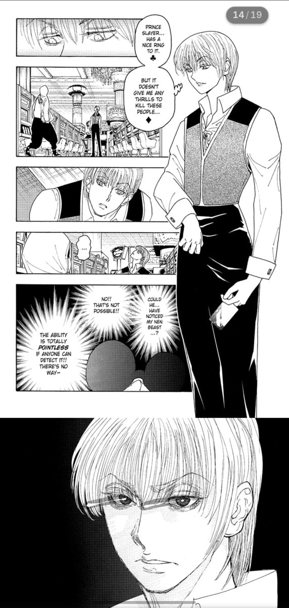 oceanwavws's tweet photo. Dang hisoka's aura is so different in the succession battle #hxh https://t.co/5El8dNLLIh