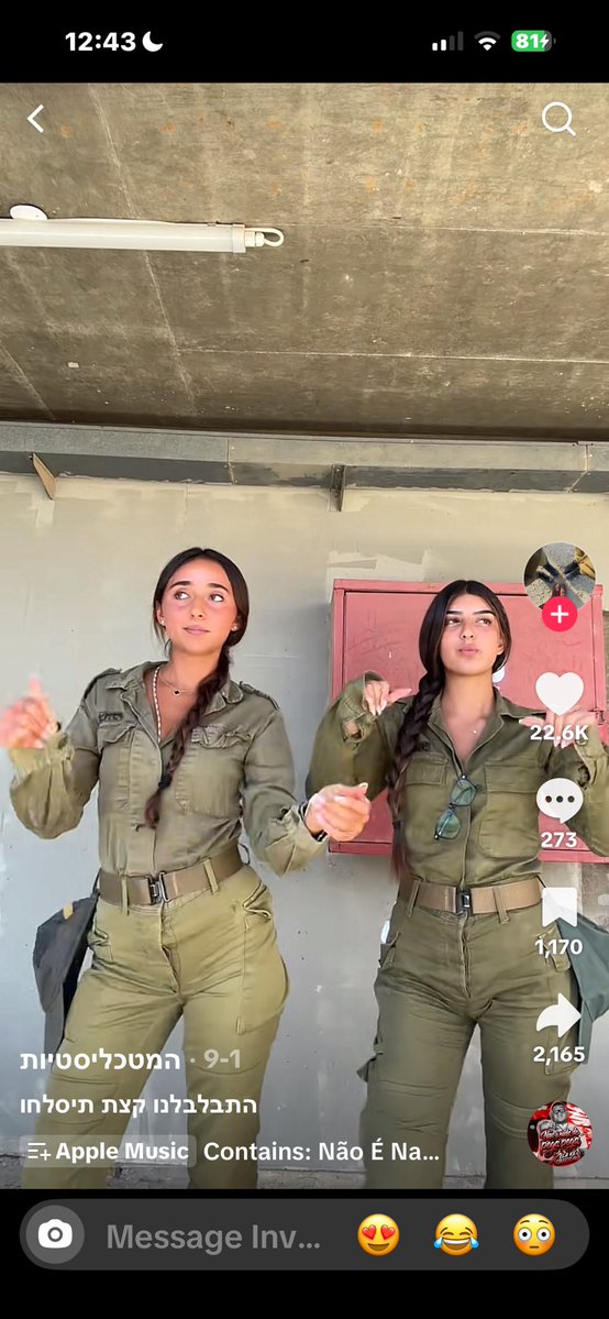 punchmadeugah's tweet photo. @DrepxckedV2 Funny enough i just watched a tiktok of 2 IDF baddies doing a dance. https://t.co/DvxOyC3Vas