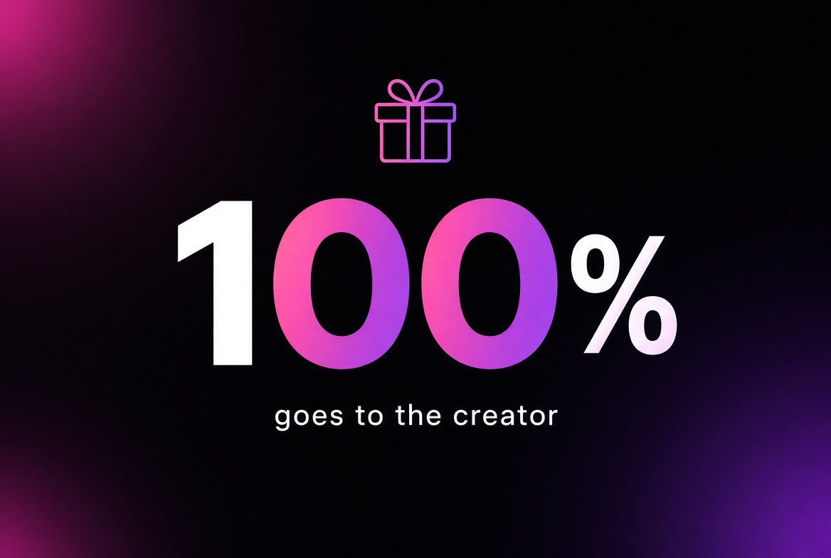 UseGramr's tweet photo. Pick the creator. They keep 100% of the fees.

That’s what makes Gramr different.

We route it. Creator keeps it. $GRAMR https://t.co/G7jhc2pzt9