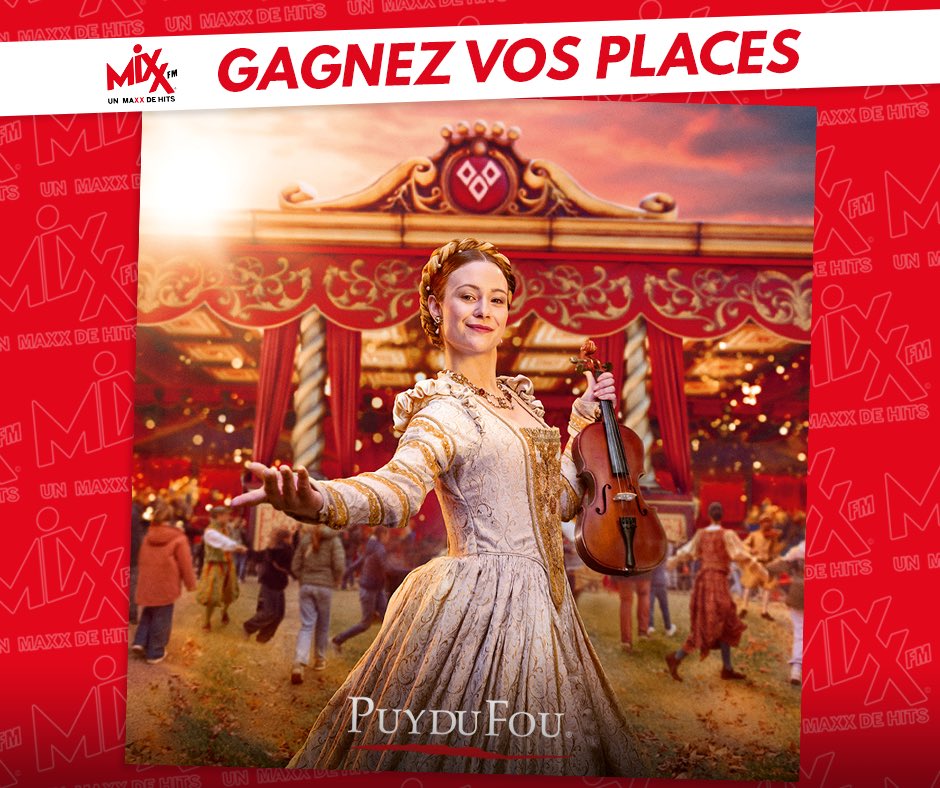 MixxFmFrance's tweet photo. MIXX FM vous offre vos places pour le @PuyduFou 🎁 Pour jouer : Follow @MixxFmFrance + RT 😍 Bonne chance à tous 🍀❤️ https://t.co/jIQFbtUWhz