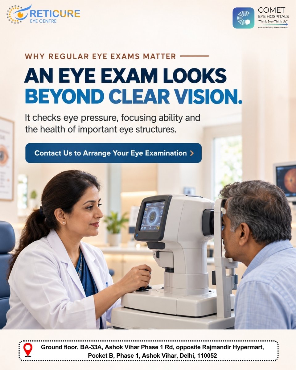 reticure_'s tweet photo. Your vision deserves attention before discomfort starts affecting your day. Healthy eye habits, screen protection and timely professional care can help reduce visual strain.

Contact us on: +91 9773970878

#visioncare #eyehealth #eyecare #healthyeyes #eyestrain #reticureeyecenter https://t.co/Uo1J0NsEYS