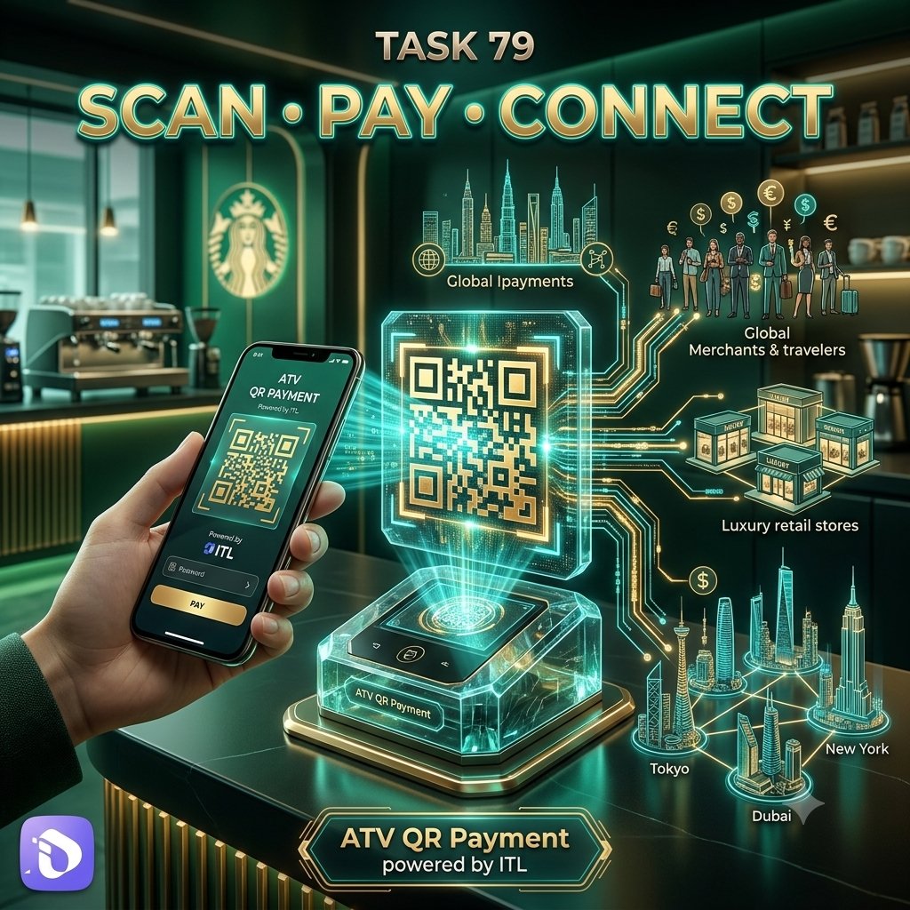 kkumar97169485's tweet photo. π Scan, Pay, and Connect with Task 79!
π² Experience seamless global payments using ATV QR Payment, powered by ITL.
π From luxury retail to world-class cities, your journey just got smarter.
#InterLink #ITLG #ITL
#Task79 #ATVQR #GlobalPayments https://t.co/OBe5UdOqHA