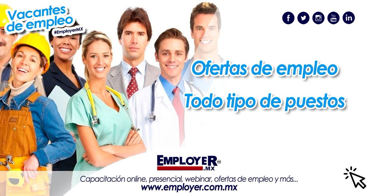 EmployerMX's tweet photo. ¡Employer tiene vacantes para todas las personas! En TODO TIPO DE PUESTOS Consúltalas en el link: 
➡️ https://t.co/6hgtUy0hZM
¡Postúlate!
Comparte con un amigo
 #EmployerMX #Empleo #Trabajo #México #TodoTipoPuestos https://t.co/Wy5Qe9KCKu