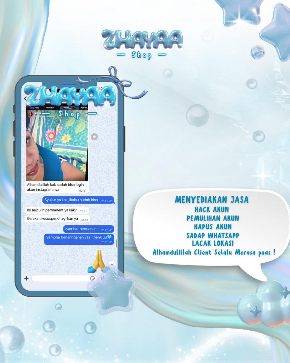 mivkays's tweet photo. JASA PEMULIHAN AKUN/DELETE AKUN, PROSES FAST &amp; BERGARANSI

KENDALA : 
🍡JASA SADAP WA/IG
🍡PULIHKAN CHAT WA
🍡LUPA PASWORD &amp; LUPA DATA2
🍡JASA HAPUS AKUN ALL SOSMED
🍡JASA PEMULIHAN AKUN
GOGGLE ,GMAIL,INSTAGRAM,TWITER, FB,TIKTOK,DLL 

TRUSTED &amp; WA DI BIO
#zonauang https://t.co/u9mDeCt38t