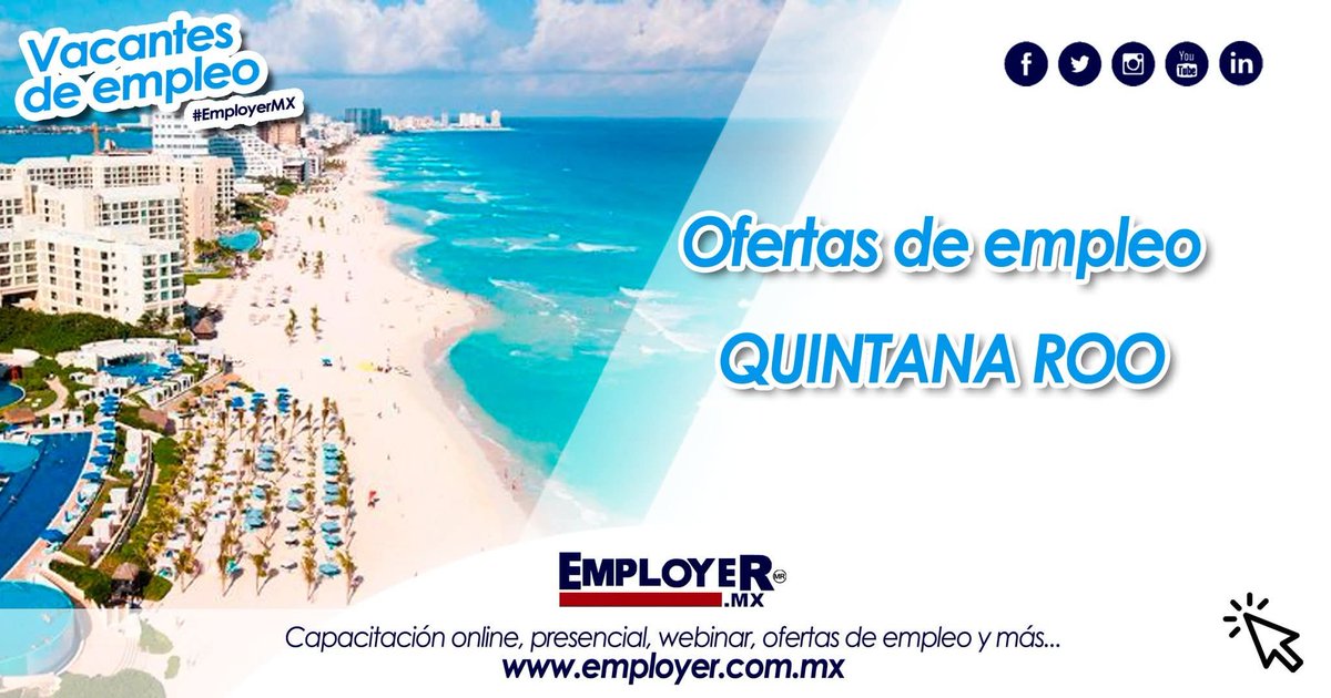 EmployerMX's tweet photo. ¡Employer tiene vacantes para QUINTANA ROO! En TODO TIPO DE PUESTOS Consúltalas en los links: 
➡️ https://t.co/r7RHcR6cQZ
➡️ https://t.co/ahfZm7OQBT
¡Postúlate!
Comparte con un amigo
 #EmployerMX #Empleo #Trabajo #México #QuintanaRoo https://t.co/GZgUZil1em