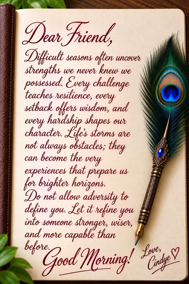 lwzcurious's tweet photo. 🌿 Don’t let the storm define you—let it refine you.

Some hardships arrive carrying lessons, strength, and a wiser version of you. Keep going; this chapter is not the whole story. 

What if your toughest season is quietly shaping your strongest self?

#Resilience #InnerStrength https://t.co/IGB6JG1Fmg