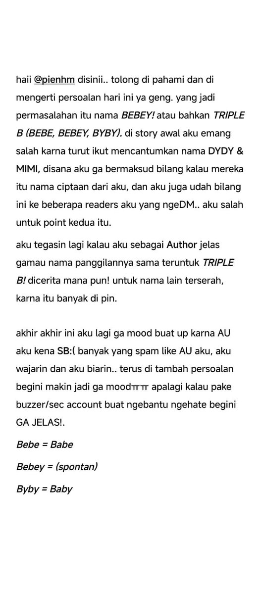 goresanAmi's tweet photo. dua klarifikasi dari author yang sama karena masalah nama panggilan ini bukan hanya sekali 

intinya apa? dari ruang lingkup markhyuck masih kaga boleh dipake ntu bebe 👍🏻😇 https://t.co/fBHbgoBO5Q