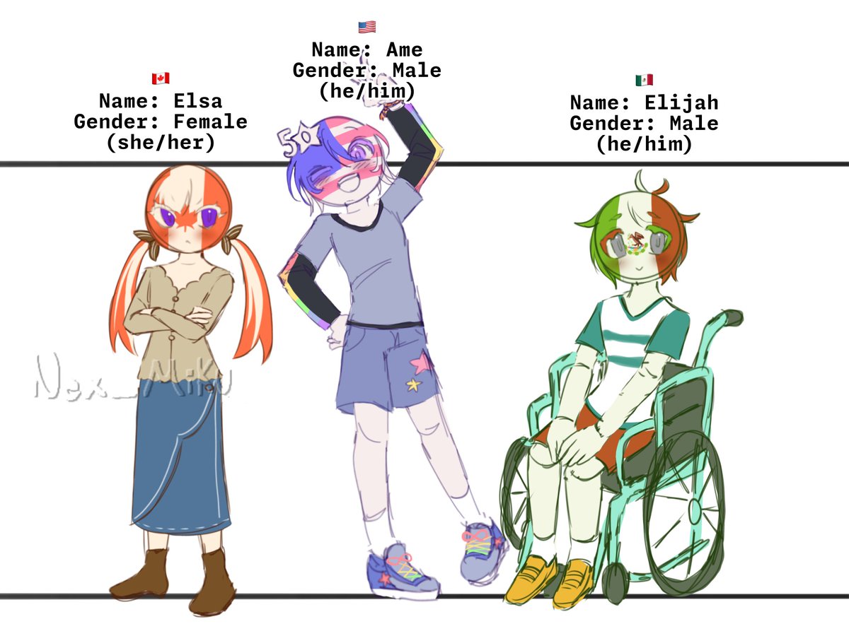 Nex_Miku's tweet photo. 🇨🇦🇺🇸🇲🇽!!! They are moe-maxxing.....🥺

#countryhumans
#countryhumanscanada
#countryhumansusa
#countryhumansmexico https://t.co/NJUQHYVooL