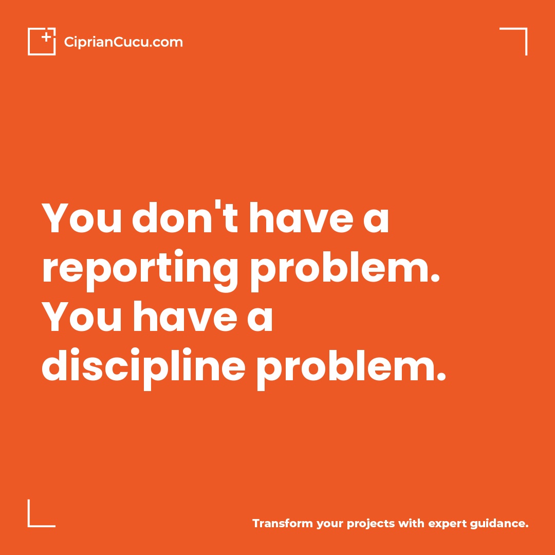 CiprianCucu's tweet photo. You don't have a reporting problem. You have a discipline problem. Most tools build the report in minutes. What they can't do is log your day for you. Skip it all week, no tool saves you from the Friday scramble. Is your reporting a habit, or a scramble? https://t.co/jKMZKL1moX
