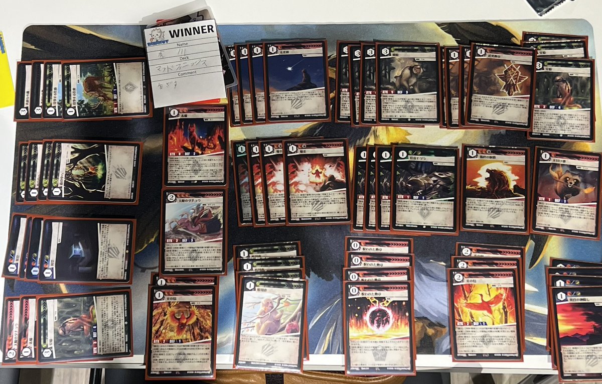 bahamut_7777's tweet photo. #アニマルカードゲーム 
9/26 13:00〜 アニマルBO1
優勝→『虎川』様
デッキ→『マッドフェニックス』
コメント→『あざす』
おめでとうございます！😊
ご参加くださった皆様ありがとうございます！
次回も皆様のご参加お待ちしております！🙇‍♂️
#ロルカナ #ポケモンカード #mtgjp #バハムート #札幌 #狸小路 #トレカ #買取 #販売