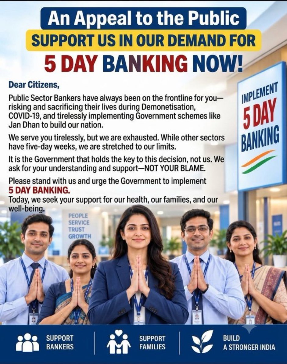 slmvimal's tweet photo. From #5daybanking to #SundayBanking
@UFBUIndia @DFS_India https://t.co/5YpLL2Ddlr