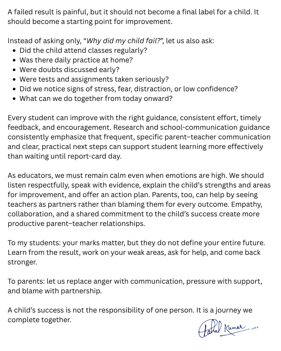 ptsclasses's tweet photo. Beyond Blame: More Than Marks
On 8 August 2026, Class X result day brought many emotions.

#Education #Teachers #ResultDay #StudentSuccess #ParentTeacherPartnership #MoreThanMarks https://t.co/26z7QwVjpG