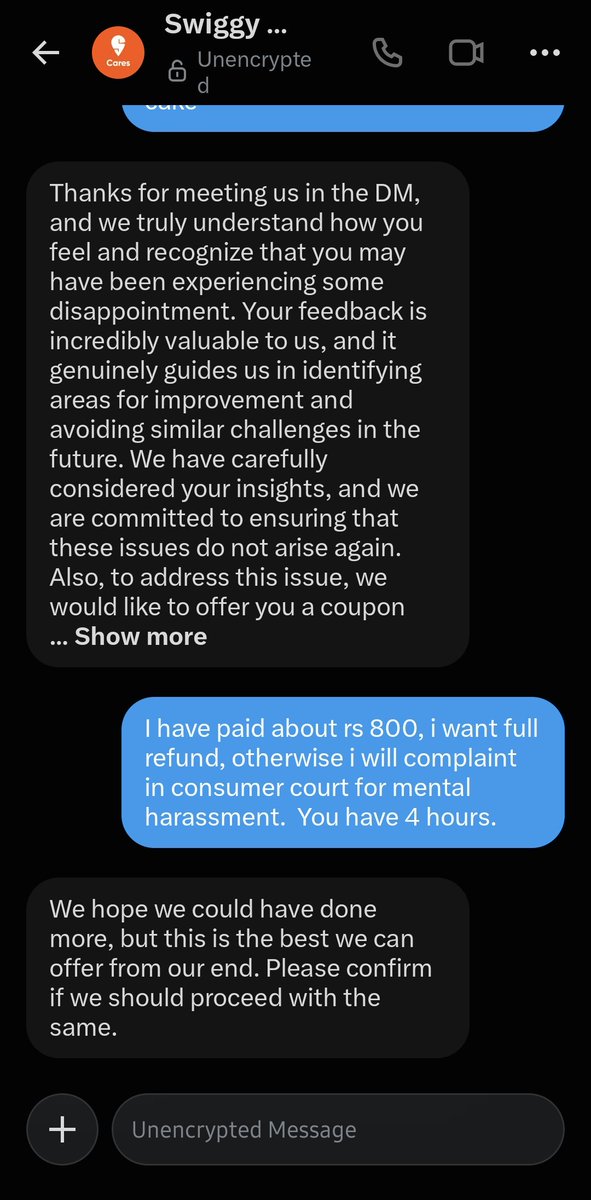 i_m__shiv's tweet photo. @SwiggyCares @Swiggy Shame on you @SwiggyCares , you are providing just rs150 coupon in place of rs800 spent by me.

Please look into the matter @jagograhakjago @consumercourtin 

#boycottswiggy https://t.co/64nL3HIcTI