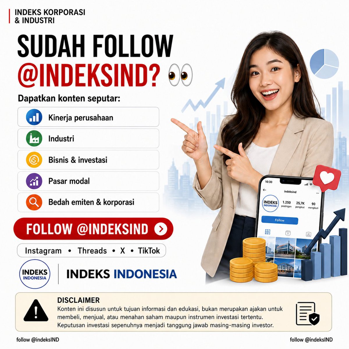 indeksIND's tweet photo. Bank digital makin panas.
Bunga deposito dalam daftar ini bisa mencapai 9%/tahun, sementara SeaBank sudah mencatat aset Rp52,97 triliun per Juni 2026.
Tapi bunga tertinggi ≠ aset terbesar.
Jadi, saat memilih bank digital, yang lebih penting apa: bunga, biaya admin, fitur, atau ukuran bank? 👀