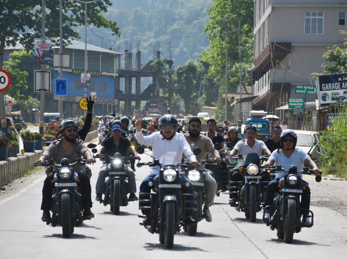 jacob_zhimomi's tweet photo. Led the Seva Jyoti Yatra (Two-Wheeler Rally) organised by @BJYM4NAGALAND today as the nation commemorates 25 years of Seva by Hon’ble PM Shri @narendramodi Ji. This successful streak of public service, first as the CM of Gujarat and now as the PM of the country for the third successive term, should serve as an inspiration to our youth that service to the nation is a lifelong commitment and a continuous responsibility. 
I congratulate BJYM Nagaland led by President Shri @V_Khekatoawomi on this hugely successful event which saw a massive participation of over 1000 bikers. Our youth will inevitably play a major role in the journey of Viksit Bharat for which I extend my support and best wishes. 
@AmitShah @NitinNabin @blsanthosh 
#SevaSankalpAbhiyan2026 #SevaPakhwada #ViksitBharat #Nagaland