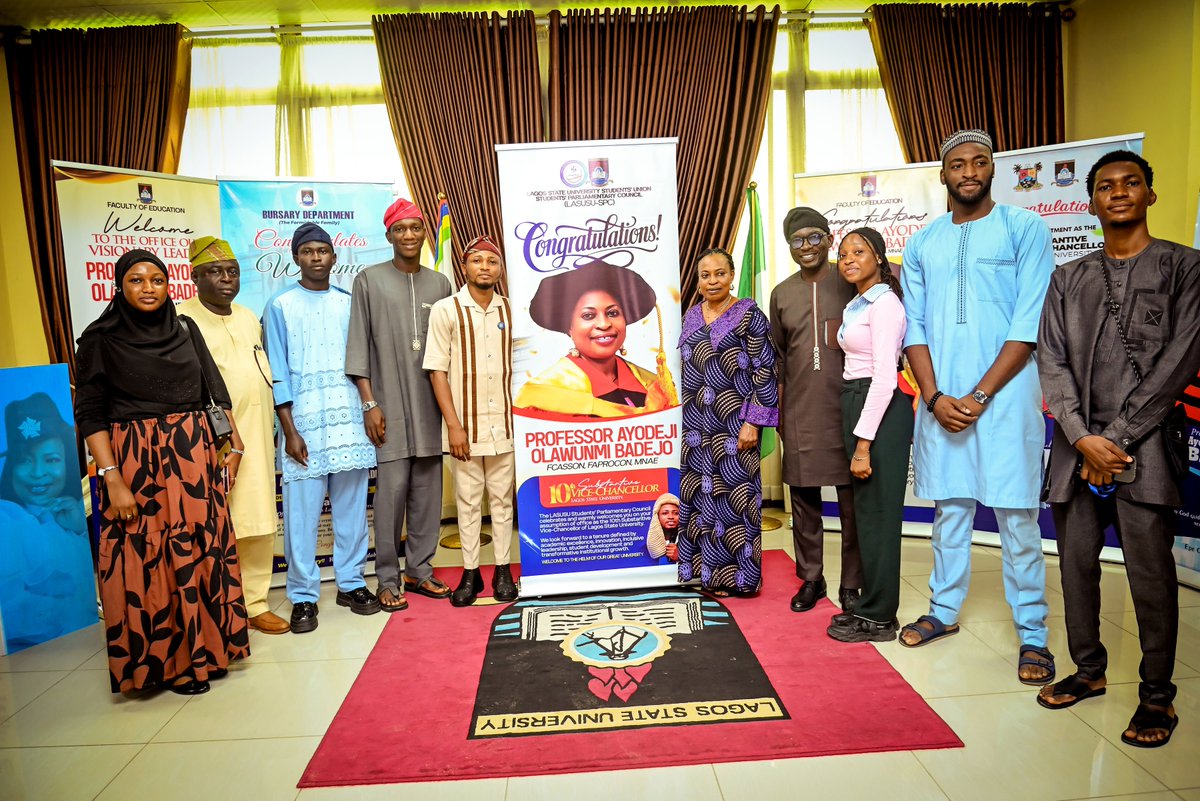 LASUOfficial's tweet photo. *LASU VICE-CHANCELLOR, PROF. BADEJO, ASSURES LASU STUDENTS OF OPEN-DOOR POLICY, BETTER WELFARE AS 37TH STUDENTS’ UNION PAYS COURTESY VISIT*

The 37th Lagos State University Students’ Union Executive paid a courtesy visit to the 10th Substantive Vice-Chancellor of the University, Professor Ayodeji Olawunmi *BADEJO*, FCASSON, FAPROCON, MNAE, as part of its engagements with the new administration.

The student leaders, led by the Acting Dean, Students’ Affairs Division, Dr Abiodun *FATAI-ABATAN*, were received by the Vice-Chancellor on Friday, 25th September 2026, at the Conference Room.

Describing students as key stakeholders in the University, Professor *BADEJO* commended the 37th Students’ Union Executive for its maturity and responsible conduct.

She assured the student leaders of an open-door policy, stressing that the Union remains an integral part of the University and that the voice of students will count in her administration.

Presenting the priorities of the 37th Administration, the LASUSU President, Comrade Rufai *OBIPEHIN*, congratulated the Vice-Chancellor and highlighted student welfare, effective communication, dialogue and collaboration as major areas of focus. He called for clear and timely communication from Management and reaffirmed the Union’s commitment to resolving student-related issues through dialogue and round-table engagement.

The Speaker of the Students’ Union Parliament, Rt. Hon. Imam *TEMIDAYO*, also assured the Vice-Chancellor that confrontation would not be the approach of the 37th Administration, expressing the Union’s readiness to work with Management in the interest of students and the University.

Also speaking, the Acting Dean of Students' Affairs Division, Dr *FATAI-ABATAN* described the Students’ Union as a “partner in progress”, commending its responsible conduct and pledging the necessary support for a productive relationship with University Management.

Responding to the issues raised, Professor *BADEJO* identified student welfare as a key pillar of her administration’s vision, noting that the University would prioritise an environment where students can learn, develop and enjoy a fulfilling university experience. She also highlighted mental health, adequate facilities, student retention and mentorship, including opportunities to connect students with established individuals who can provide guidance and support for their academic and personal development.

The engagement, attended by members of University Management, also featured the Deputy Registrar, Students’ Affairs Division, Mr Olugbenga *SADIKU*, who accompanied the Students’ Union delegation.

The meeting marked an important first engagement between the new administration and the Students’ Union, setting the tone for a relationship anchored on communication, dialogue, collaboration and student success.

We are LASU, We are Great!
