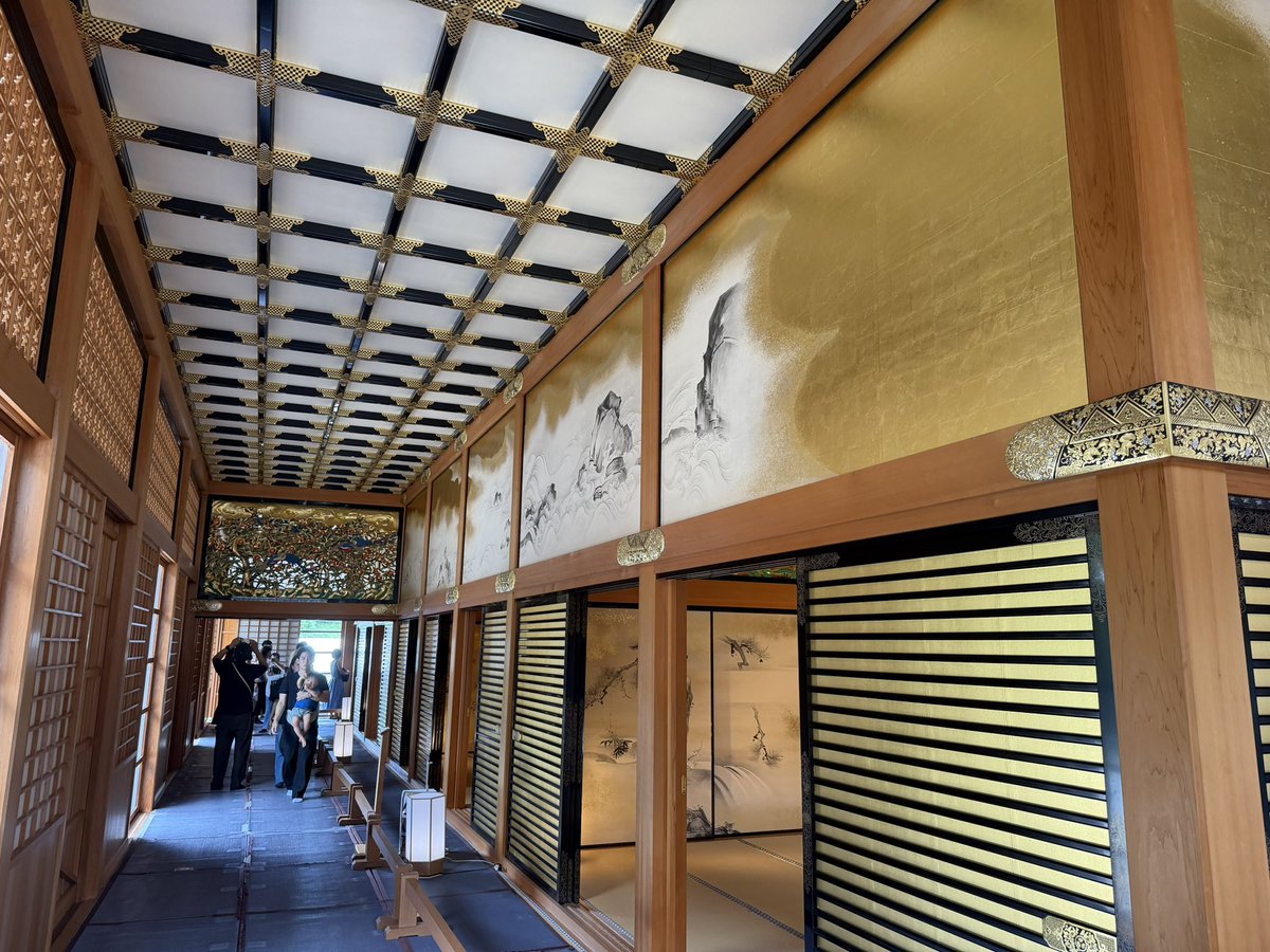 RainenP's tweet photo. 名古屋城本丸御殿、廊下に青いビニールゴザをガムテープで繋いで敷き詰めててぶちこわし感は否めない https://t.co/NQsXFQgkGn