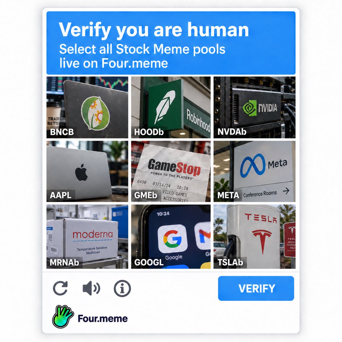 fourdotmemezh's tweet photo. Verify you’re human.

Select all stocks currently live on https://t.co/1Z0bhc8Nb4.

No searching. We’ll know. https://t.co/utta79igK3