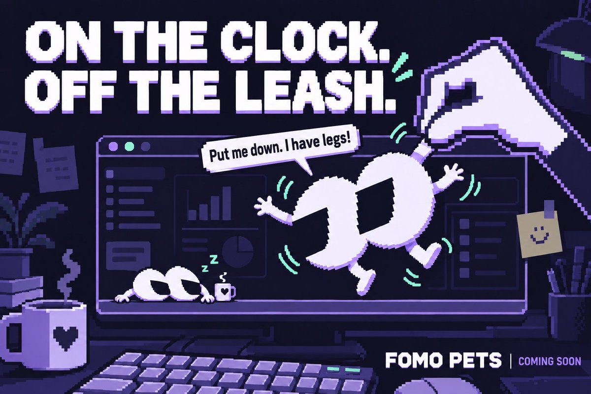 bibiainft's tweet photo. On the clock. Off the leash.

It hangs out on your fomo page while you trade. Drag it, pause it, hide it. https://t.co/ktyA3n0n6W