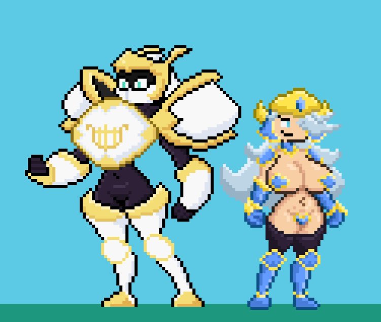 KromexartzRul34's tweet photo. Pixel fanart
Vanilla and Mint from @DrShanks24 
(Vanilla has now the right scale) https://t.co/H6eEJPQkD1